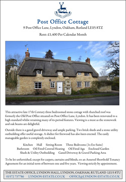 Post Office Cottage Printable Particulars